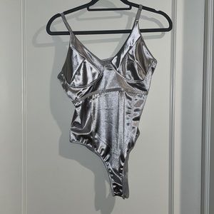 NWOT Silver Bodysuit